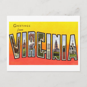 Vintage Grüße aus Virginia Postkarte