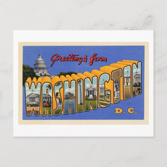 Vintage Grüße aus Washington DC Postkarte (Vorderseite)