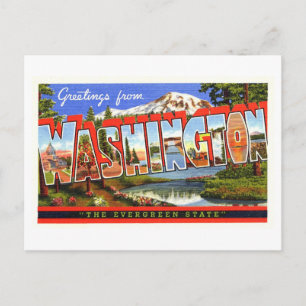 Vintage Grüße aus Washington Staat Postkarte