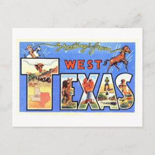 Vintage Grüße aus Westtexas Postkarte