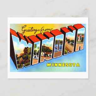 Vintage Grüße aus Winona, Minnesota, Postkarte