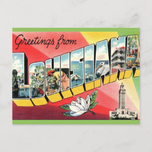 Vintage Grüße Louisiana  Postkarte