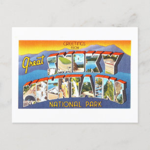 Vintage Grüße: Smoky Mountains Nationalpark Postkarte