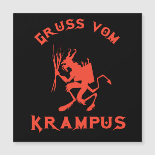 Vintage Grüße vom Krampus Magnetkarte