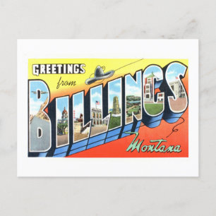 Vintage Grüße von Billings, Montana, Postkarte