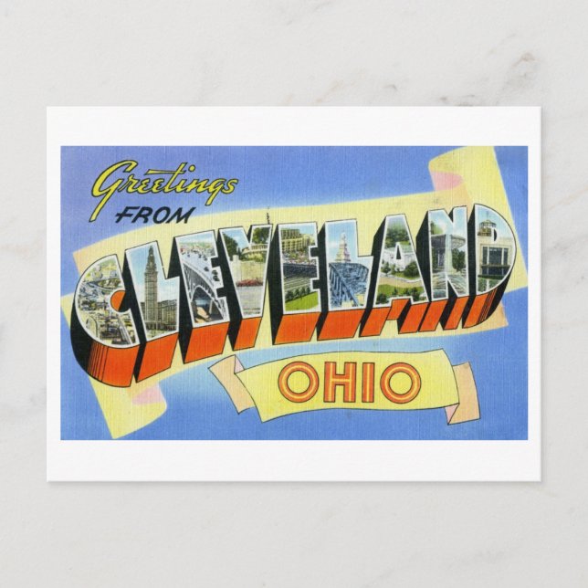 Vintage Grüße von Cleveland, Ohio Postkarte (Vorderseite)