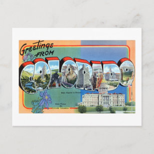 Vintage Grüße von Colorado Travel Poster Postkarte