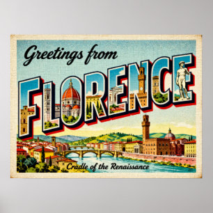 Vintage Grüße von Florence Poster