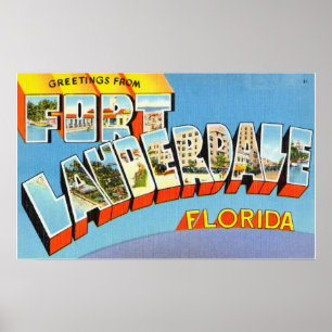 Vintage Grüße von Fort Lauderdale Florida Poster