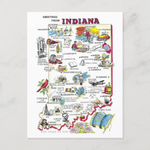 Vintage Grüße von Indiana-Karte Postkarte