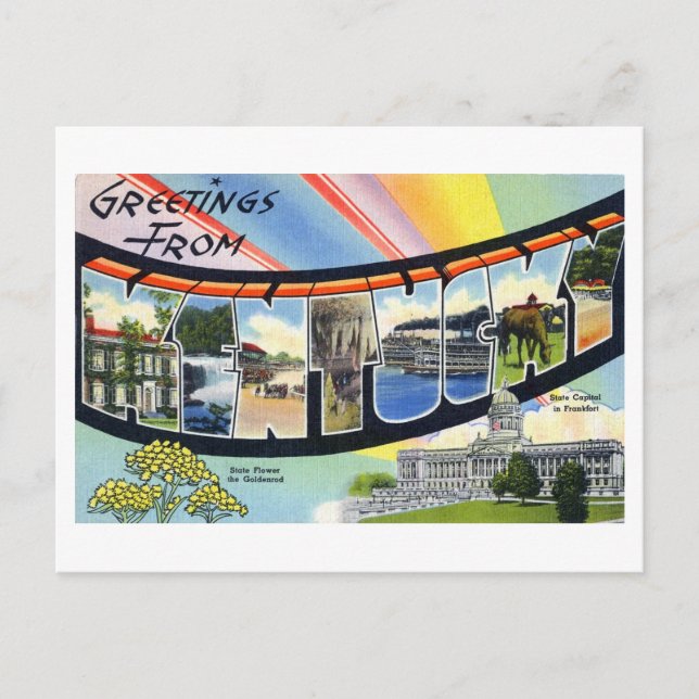 Vintage Grüße von Kentucky Postkarte (Vorderseite)