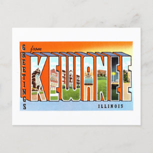 Vintage Grüße von Kewanee, Illinois Postkarte