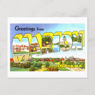 Vintage Grüße von Marion, Indiana, Postkarte