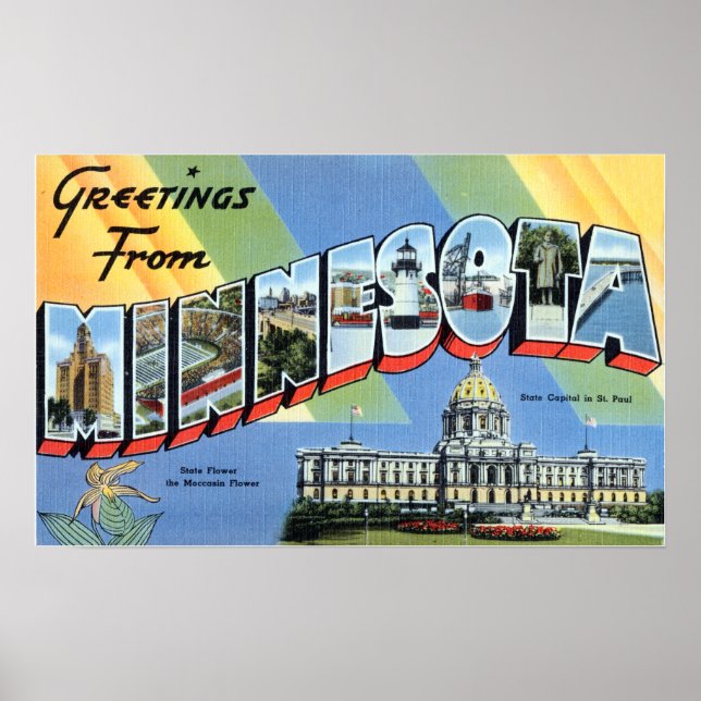 Vintage Grüße von Minnesota Poster (Vorne)