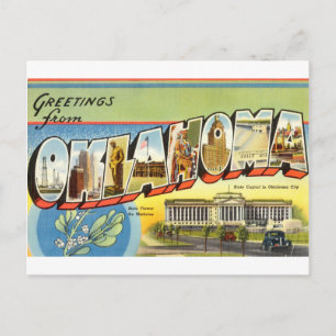 Vintage Grüße von Oklahoma Travel Postkarte
