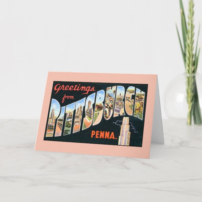Vintage Grüße von Pittsburgh Pennsylvania Karte (Vorderseite)
