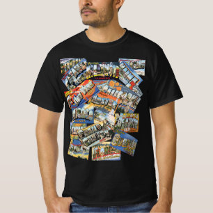 Vintage Grüße von ... Postkarten-Collage T-Shirt