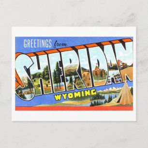 Vintage Grüße von Sheridan, Wyoming, Postkarte