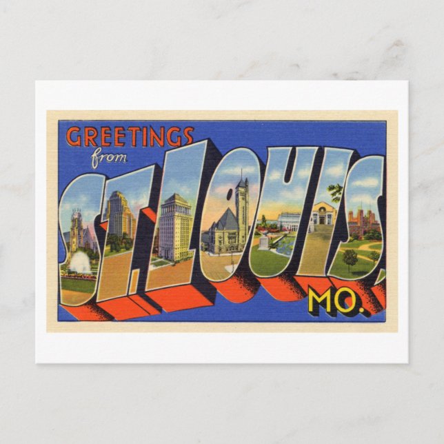 Vintage Grüße von St. Louis, Missouri Postkarte (Vorderseite)