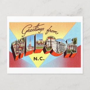 Vintage Grüße von Wilson, North Carolina Postkarte