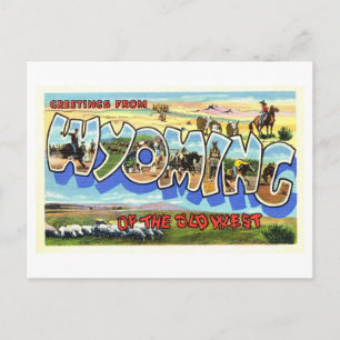 Vintage Grüße von Wyoming Postkarte