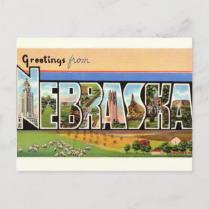 Vintage-Grußkarte aus Nebraska Postkarte