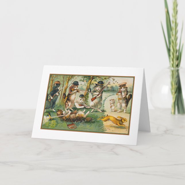 Vintage Grußkarte "Going Hunting" Karte (Vorderseite)