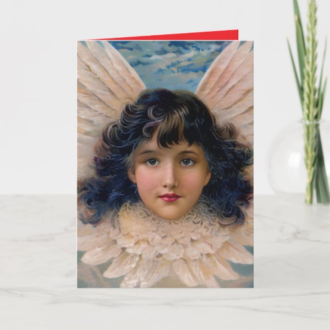 Vintage Grußkarte in Rot und BLAU Karte (Vorderseite)