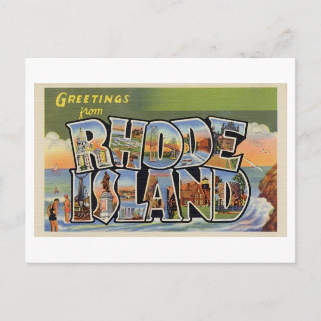 Vintage Grußkarten von Rhode Island Postcard Postkarte (Vorderseite)