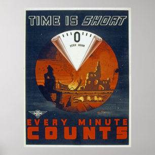 Vintage Guerre Mondiale 2 - Poster de Zéro Heure