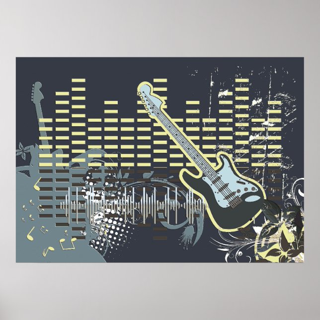 Vintage Guitar Music Poster (Vorne)