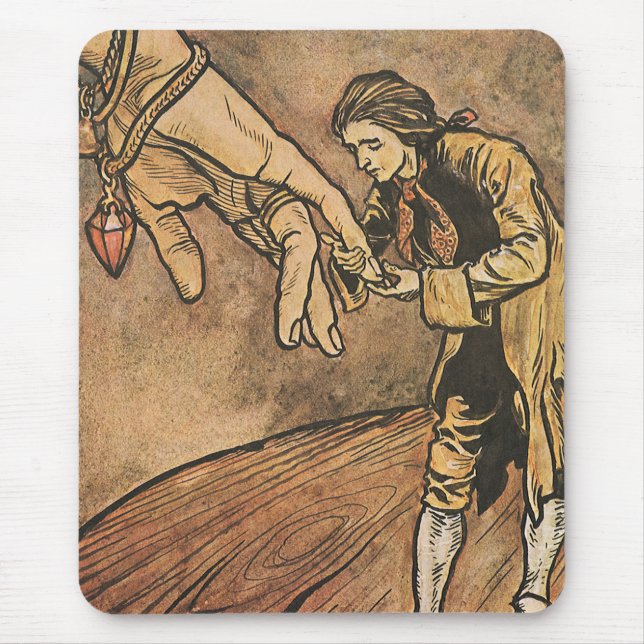 Vintage Gullivers Reisen von Arthur Rackham Mousepad (Vorne)