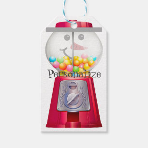 Vintage Gumball-Schneemaschine Geschenkanhänger