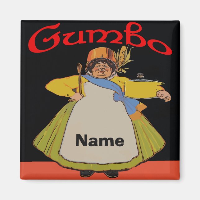 Vintage Gumbo Cook Magnet (Vorne)