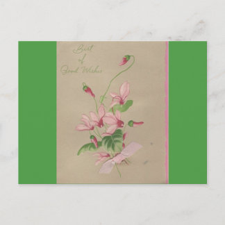 Vintage "gute Wünsche" mit Blume Postkarte