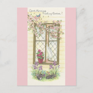 Vintage "Guten Morgen und gute Besserung" Postkarte