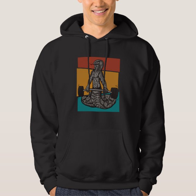 Vintage Gym Weightlifting Snake Hoodie (Vorderseite)