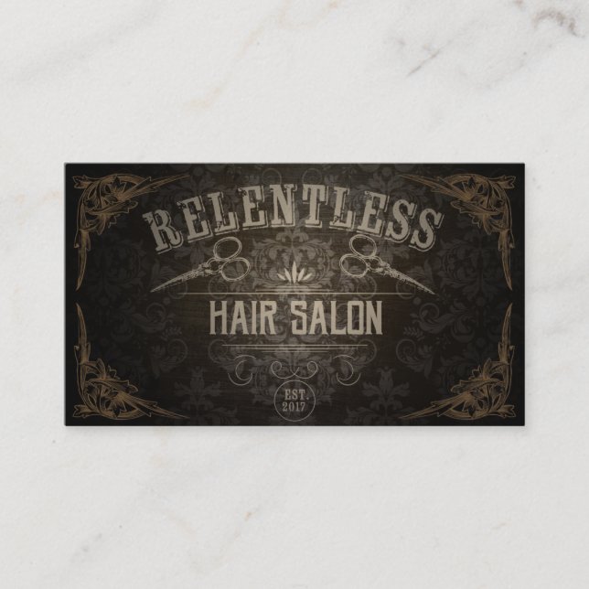 Vintage Haar-Salon-kundenspezifische Terminkarte (Vorderseite)