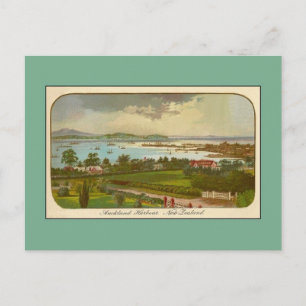 Vintage Hafen von Auckland Neuseeland Postkarte