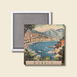 Vintage-Hafen von Monaco Reise Szene Benutzerdefin Magnet