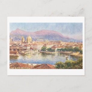 Vintage Hafen von Rio Janeiro Postkarte