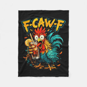 Vintage Hahn F-Caw-F Eistee Lustiger Sarkastischer Fleecedecke