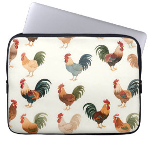 Vintage Hahn Muster im Farmhouse-Stil Laptopschutzhülle