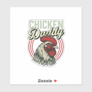 Vintage-Hähnchen-Daddy-Hahn-Shirt-Design_1 Aufkleber