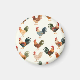 Vintage-Hahnenmuster im Farmhouse-Stil Magnet
