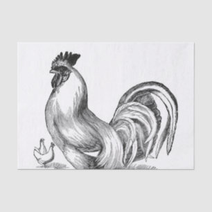 Vintage Hahnillustration Seidenpapier