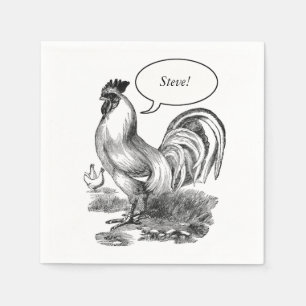Vintage Hahnillustration Serviette