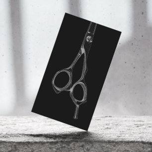 Vintage Hair Stylist Schere Elegantes Schwarzes Me Visitenkarte
