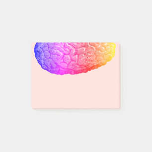 Vintage Half Human Gehirn Regenbogen Farbverlauf Post-it Klebezettel