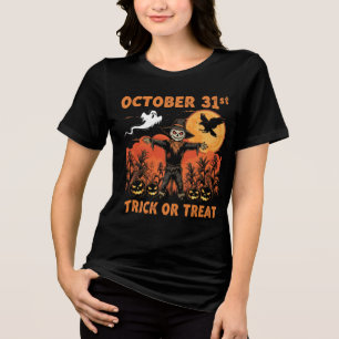 Vintage Halloween 31. Oktober Trick oder Treat Sca Tri-Blend Shirt